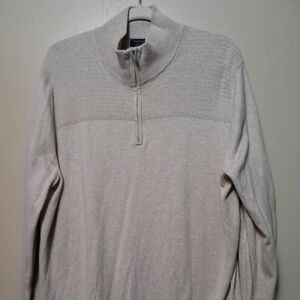 Zip Mock Neck Xl Banana Repblic Beige Sweater